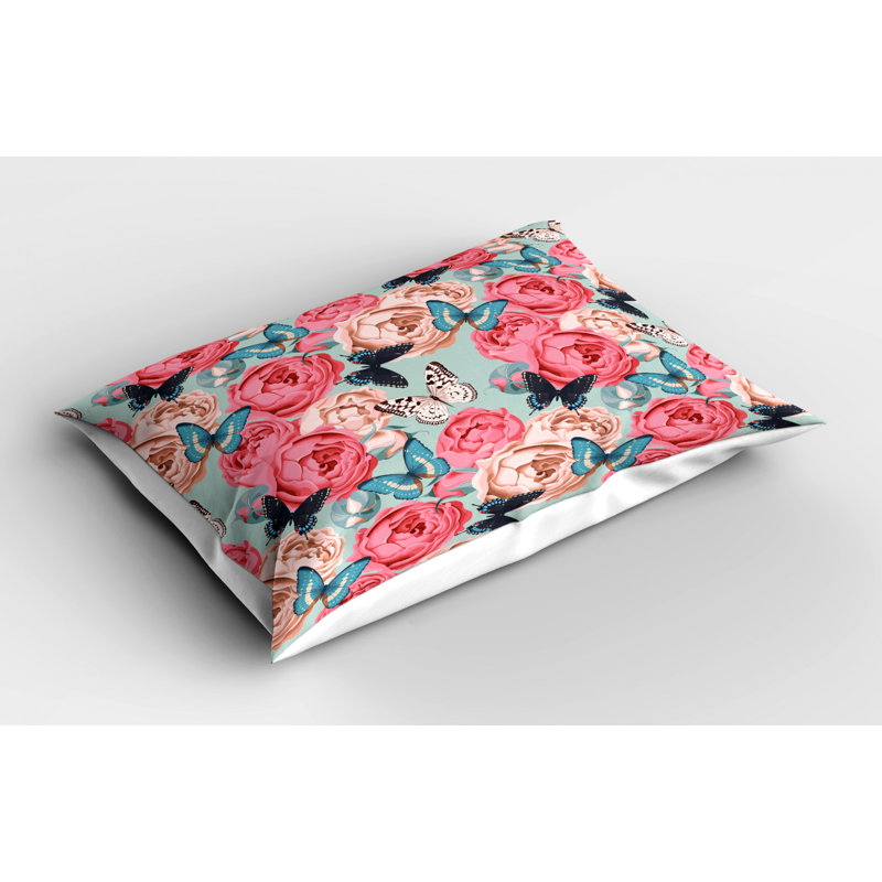 Blue/Orange Polyester Microfiber Piece Sham , Twin
