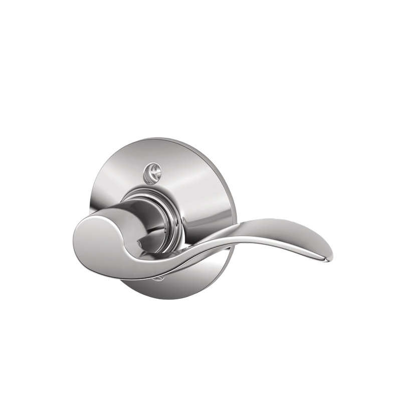Accent Lever Non-Turning Lock, Right Hand, Bright Chrome