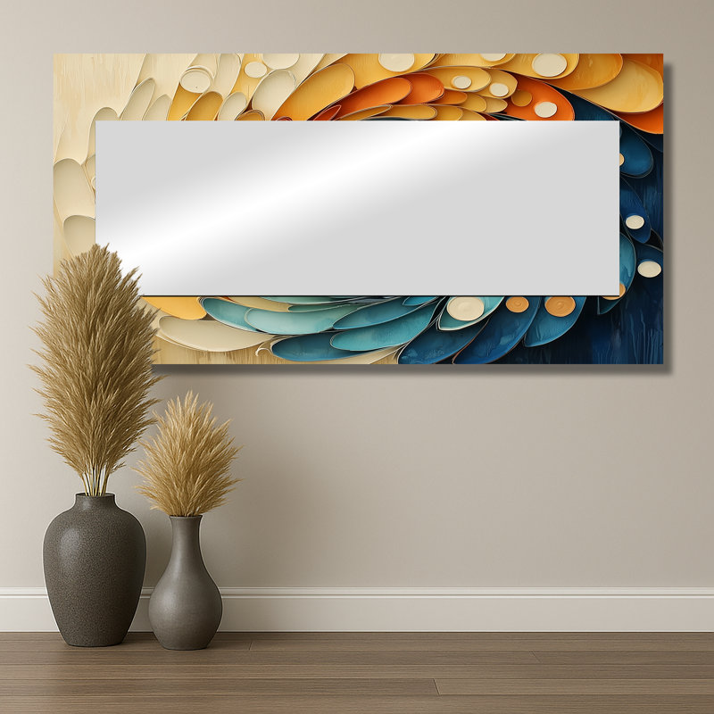 Biomorphism Vortex Of Nature II - Art mural miroir abstrait - imprimé sur métal, 28 po x 55 po