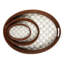 Sterling Check® Rattan and Enamel Large Serving Tray