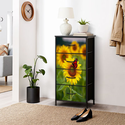 Commode pour commode de chambre à coucher pour tournesols en fleurs dans le Missouri en juillet Commodes et commodes en tissu
