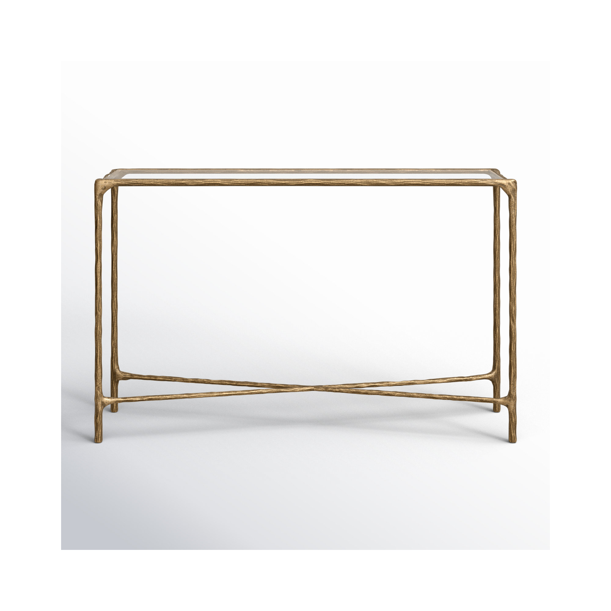 Evelynn 48'' Console Table, Clear, Brass
