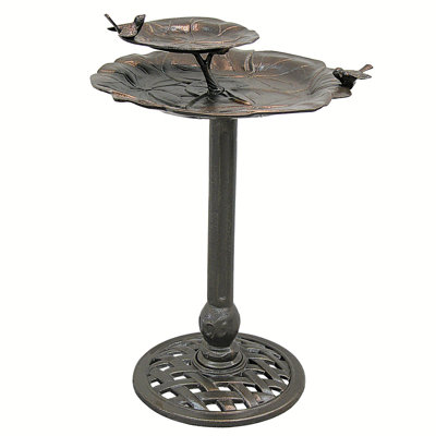 Bain d'oiseau lily pad à 2 étages