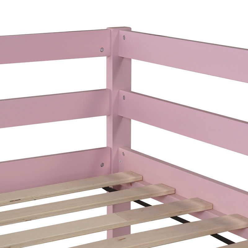 Twin Over Twin Standard Bunk Bed, Pink