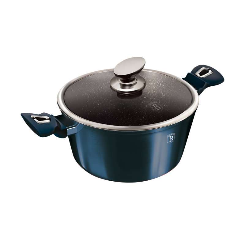 17 - Piece Non-Stick Aluminum Cookware Set, Blue