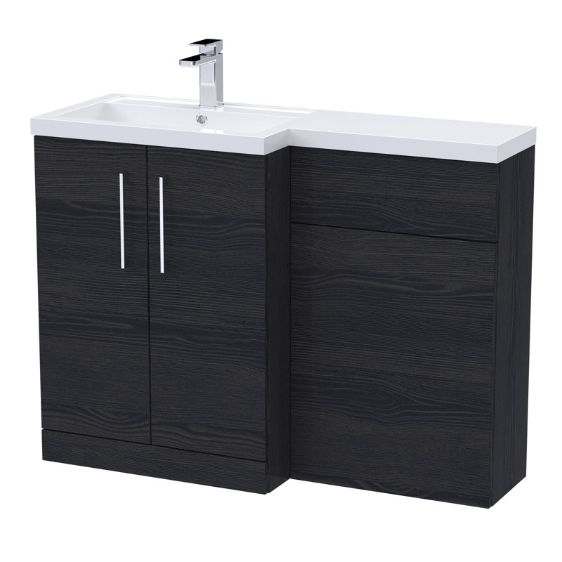 Arno Toilet & Basin Unit, Charcoal Black Woodgrain
