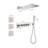 Wall Mounted Waterfall Rain Shower System With 3 Body Sprays & Handheld Shower-129759490