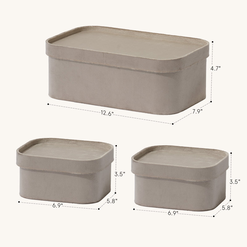 Ensemble de 3 bacs, Gris clair