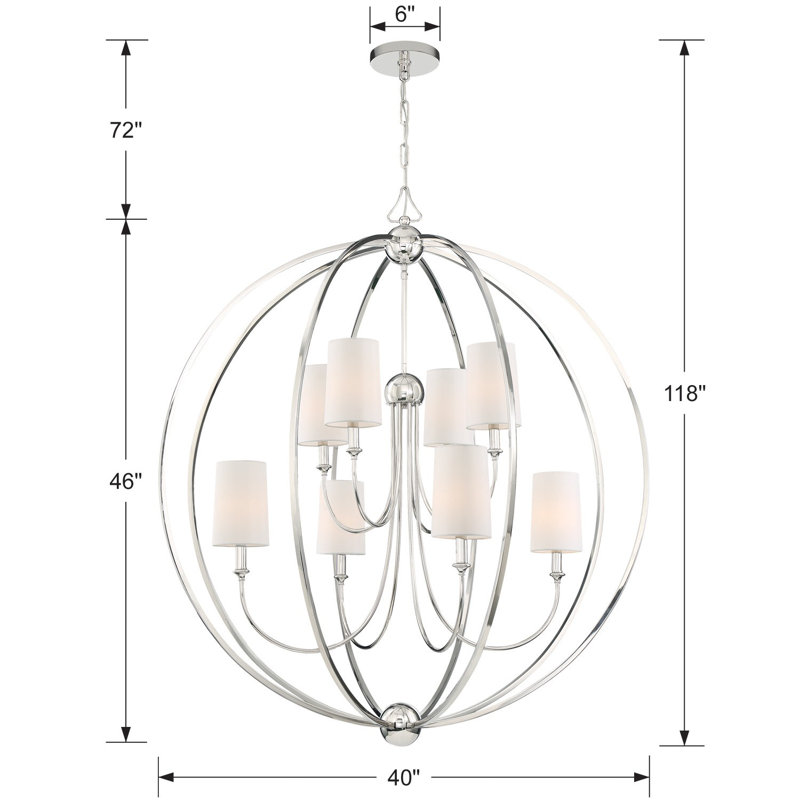 Sylvan 8 - Light Chandelier, Nickel