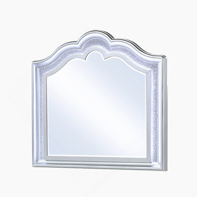 Miroir mystique de style contemporain en bois argenté