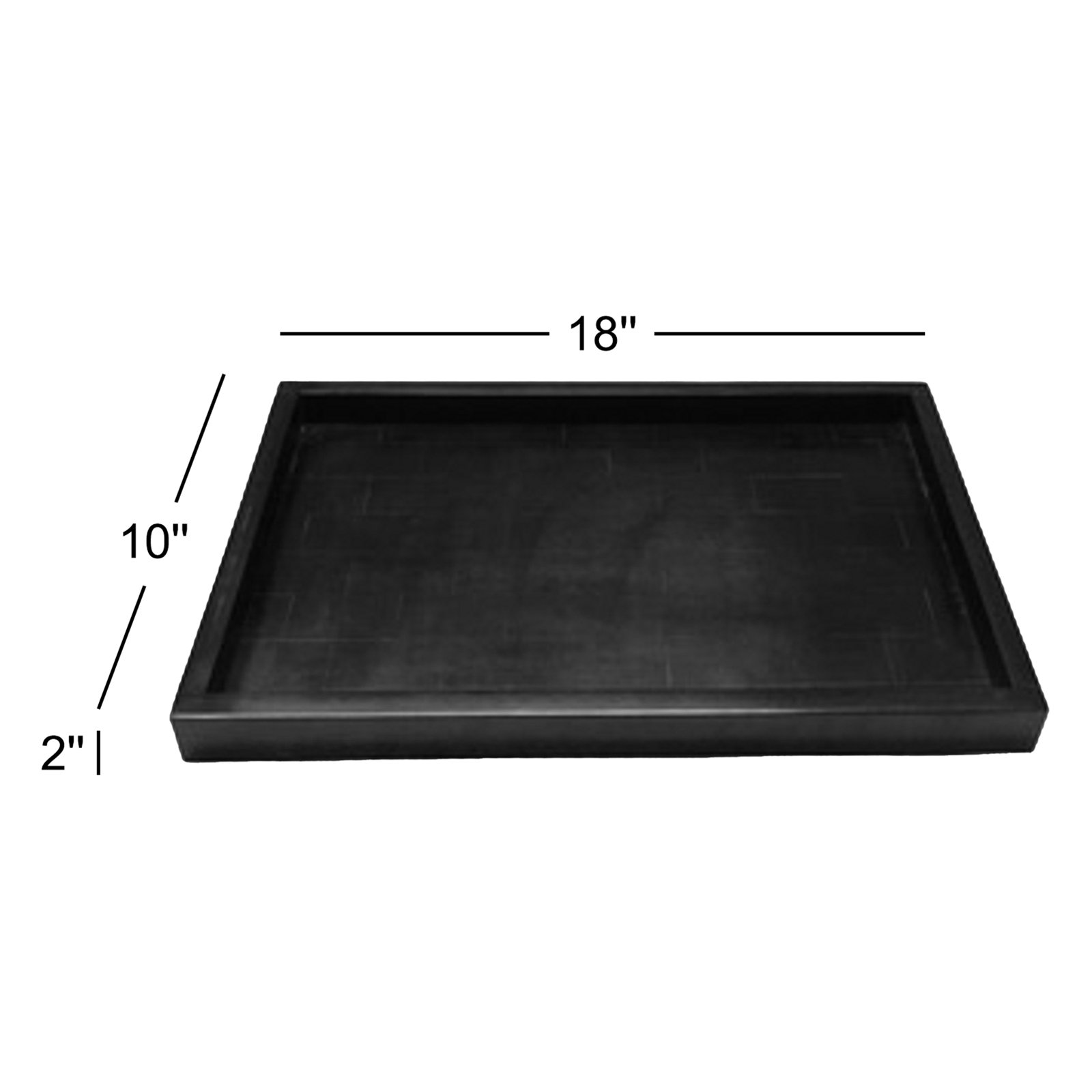 Matheson Resin Tray - Set of 1, 2" H x 10" W x 18" D, Black