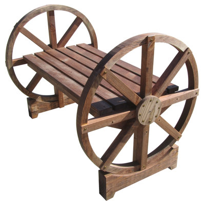 Wheel Wood Garden Bench by Millwood Pines