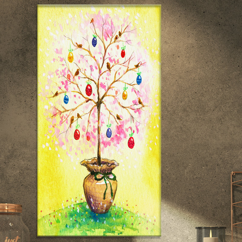 « pâques tree », reproduction sur toile tendue, H 32 po x l 16 po x P 1 po