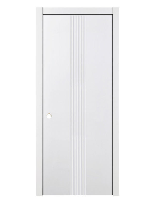 Porte intérieure traditionnelle laminée blanche M-34, 18 po x 80 po