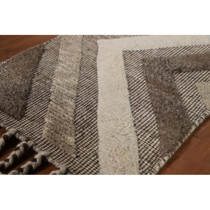 Earth Tone Carved Wool Moroccan Indian Rug 2x3