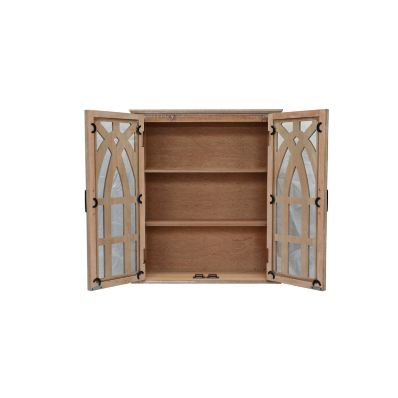 Armoire murale rustique en bois naturel de style rustique pour salle de bain
