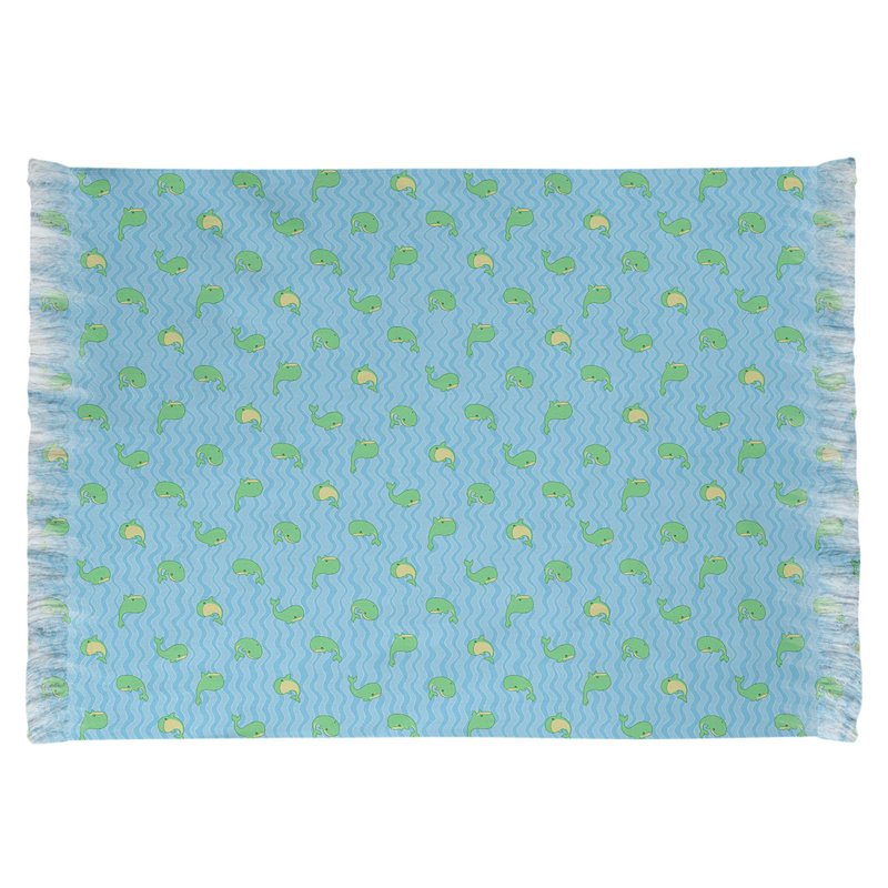 Bleu baleines Tapis décoratif, non