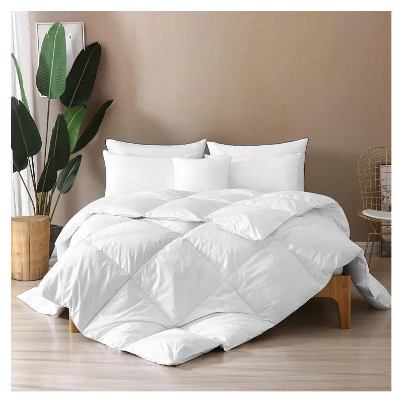 All Seasom Goose Down And Feather And 100% Cotton Cover - Stand-Alone Down Comforter, California King Down Comforter