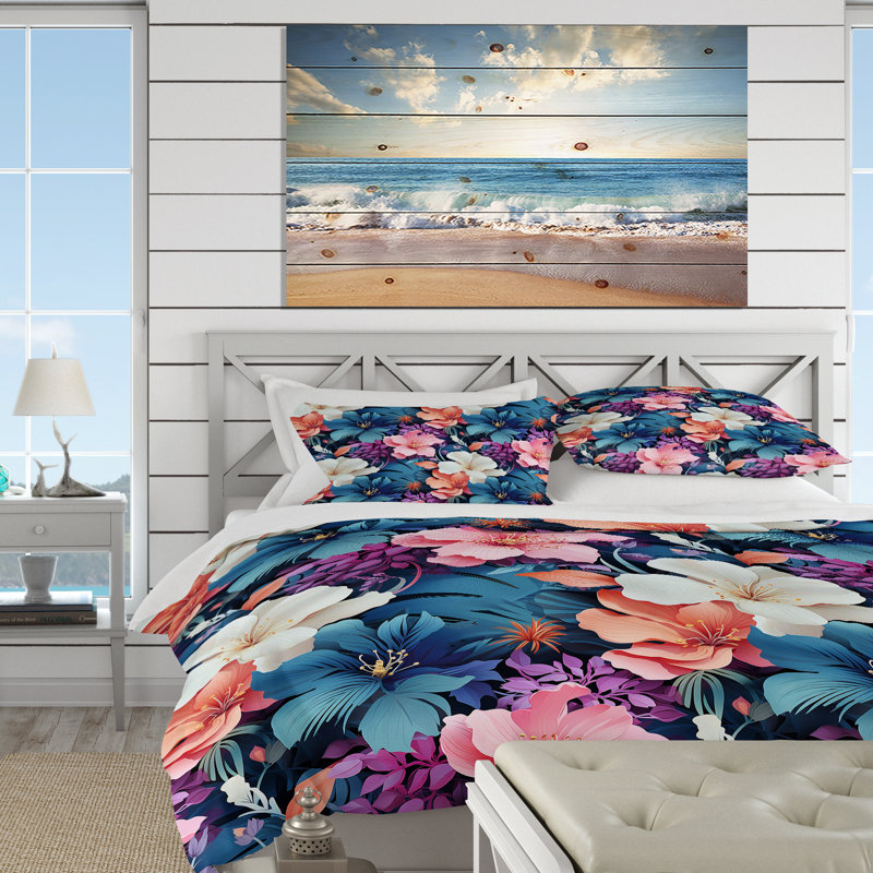 Ensemble de housse de couette Floral Mirage, Housse de couette simple + 1 taie décorative stan