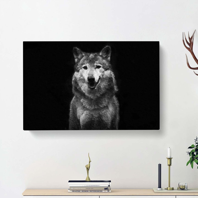 Wolf Portrait - Wrapped Canvas, 40cm H x 60cm W x 3cm D