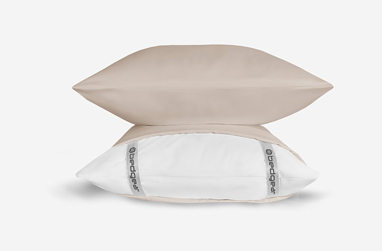 Bedgear Hyper-Cotton Pillowcase Set - 2 Piece- Quick Dry Technology - Breathable, Queen Pillowcase, Beige