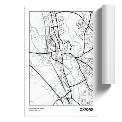Map Oxford UK - Frameless Print