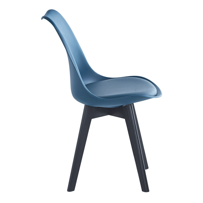 Ensemble de 4 chaises en bois et polypropylène Sanora, Bleu
