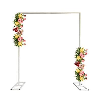 Arche de mariage de 8,2 pi carrée, support en toile de fond en métal pour décor de cérémonie, cadre rectangulaire réglable pour douche de bébé, fête d'anniversaire et anniversaire