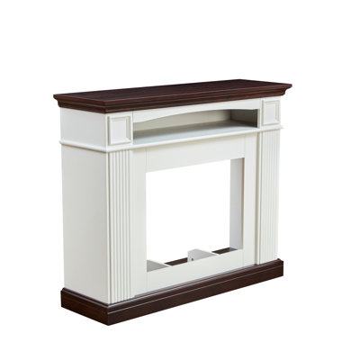 Electric Fireplace With Mantel Shelf, Freestanding Fireplace Heater With Led Flame, 23-Inch Fireplace Insert In Firebox For Bedroom And Living Room