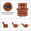 Fauteuil oscillant pivotant et inclinable en cuir ciré Hayliee-907636531