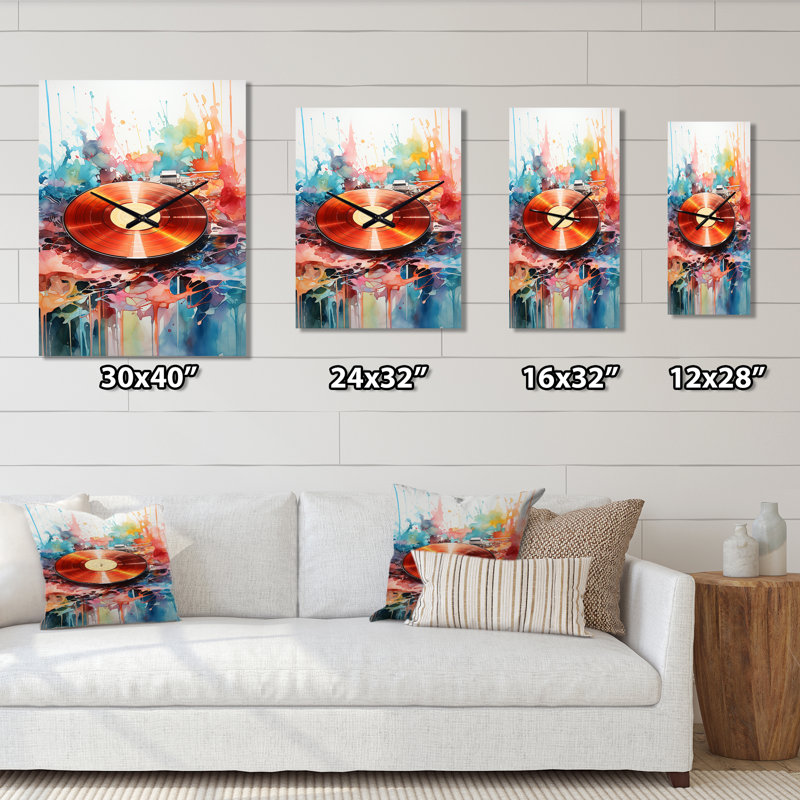 Colorful vinyl rainures I - Horloges murales musicales, Médium