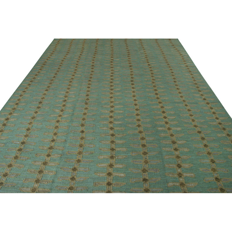Scandinavian Wool Striped Area Rug, Rectangle 10' x 14'