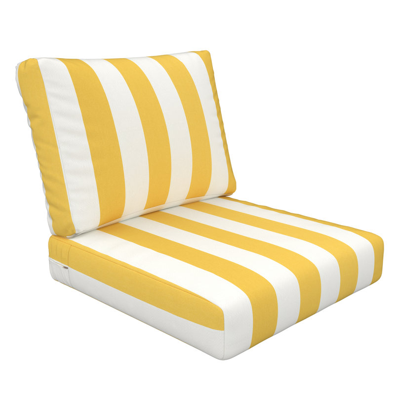 Amala Sunbrella Indoor/Outdoor Deep Seating Cushion, 24" W x 5" D, Sunbrella Sail Away Sunflower