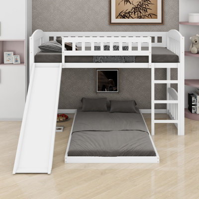 Lit superposé avec glissière et échelle intégrées