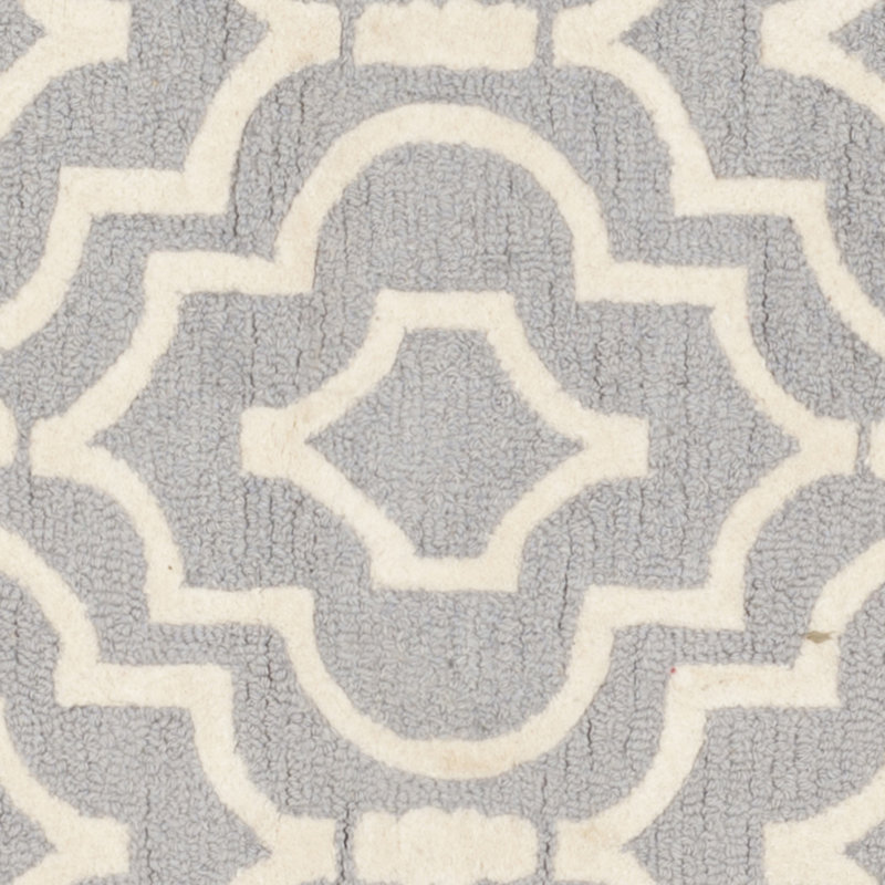 Cannen Hand Tufted Wool Geometric Rug, Square 8'