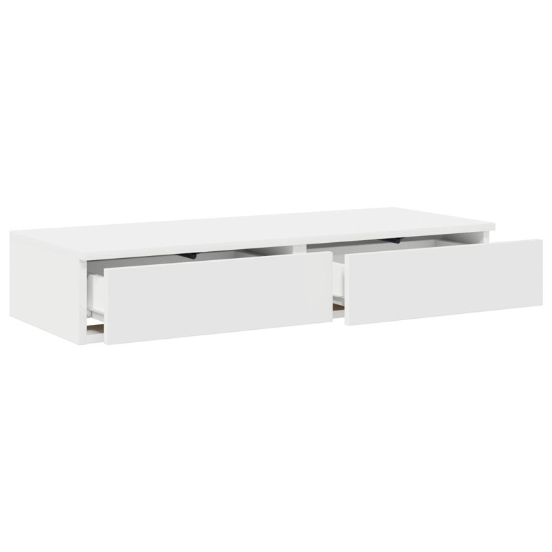 Bed Drawers - Made From Engineered Wood, 16.5 H x 100 L x 36.5 W cm, White