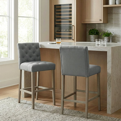 Allistor Upholstered Counter Stool with Solid Wood Frame