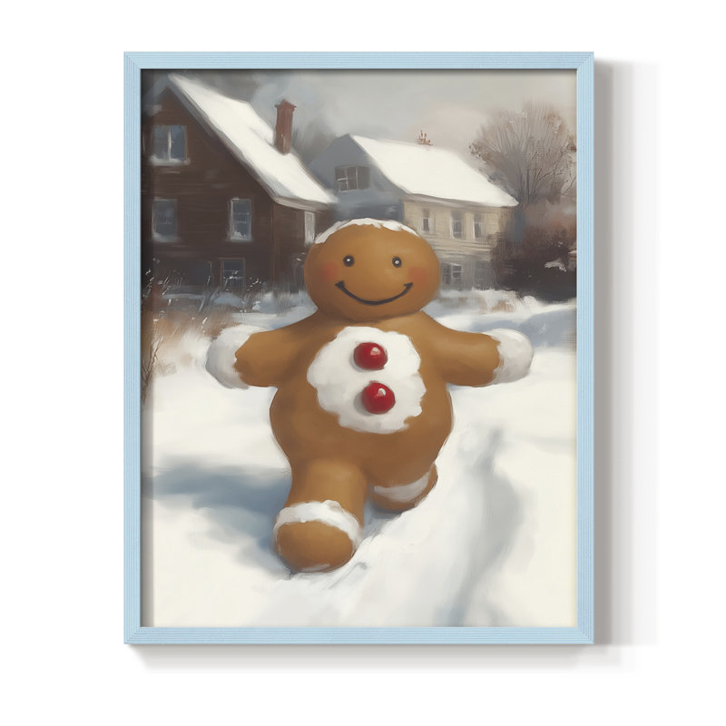 «Christmas Holiday Art», série 2-CD XXI, reproduction encadrée - bois massif, H 21 po x l 17 po, Bleu