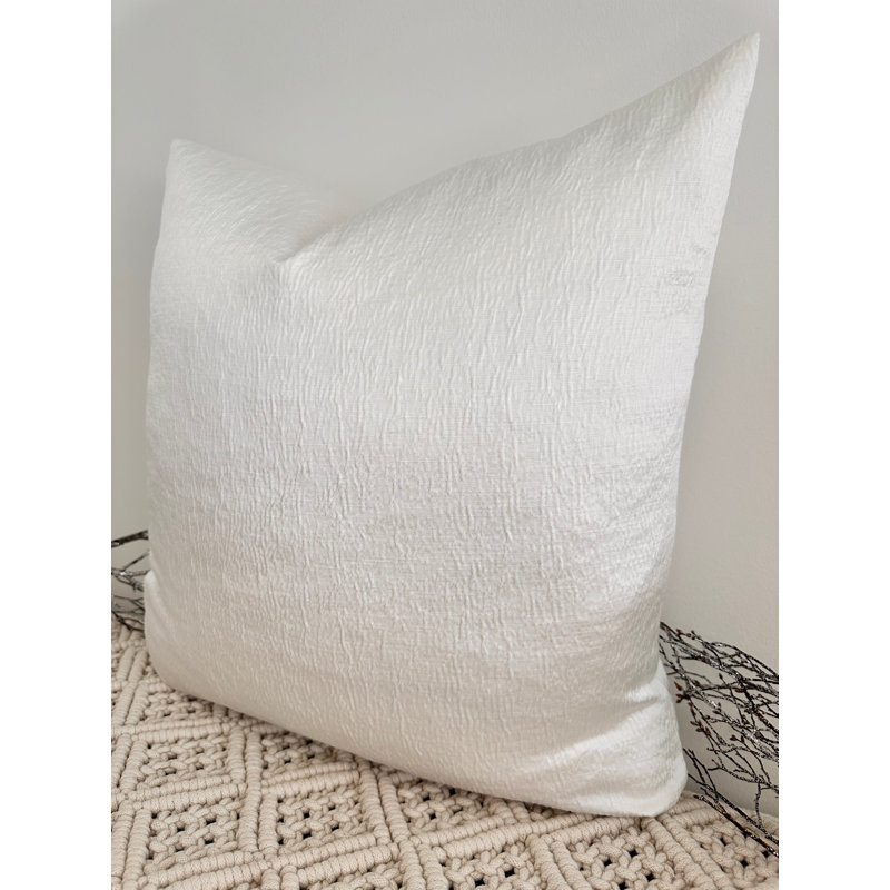 Abstract Square Cushion Cover, White 