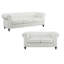 Ensemble de canapé Chesterfield 3 pièces en cuir Arlisa - canapé, fauteuil et causeuse capitonnée-1457379142