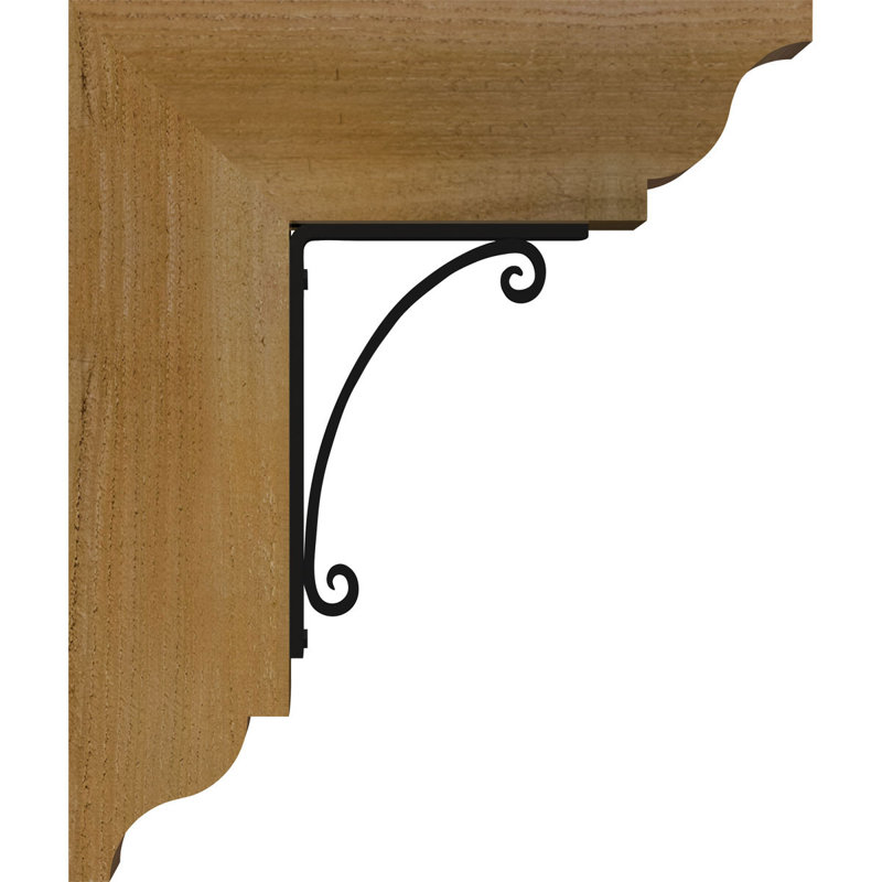 Support traditionnel en fer 4 po Legacy, H 14 po x P 11 1/2 po, Cèdre rouge de l'Ouest l 3 1/2 po x T 2 po (lisse