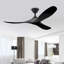 Grand ventilateur de plafond en bois massif à 3 pales avec télécommande-1395345591-1395345589