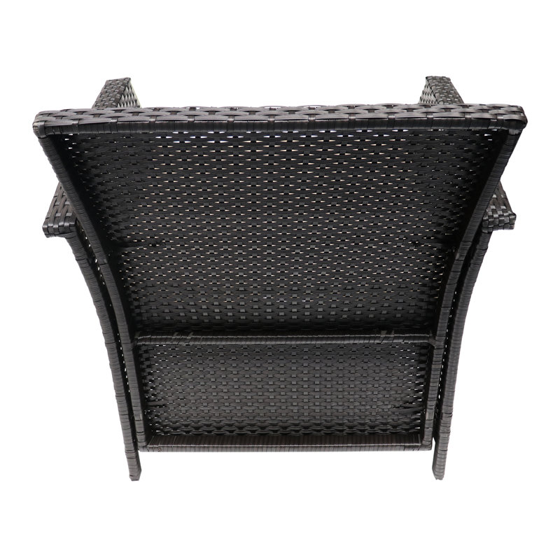 2 pièces chaises d'extérieur - Pe et fer brun + 2 chaises brun clair et tendance