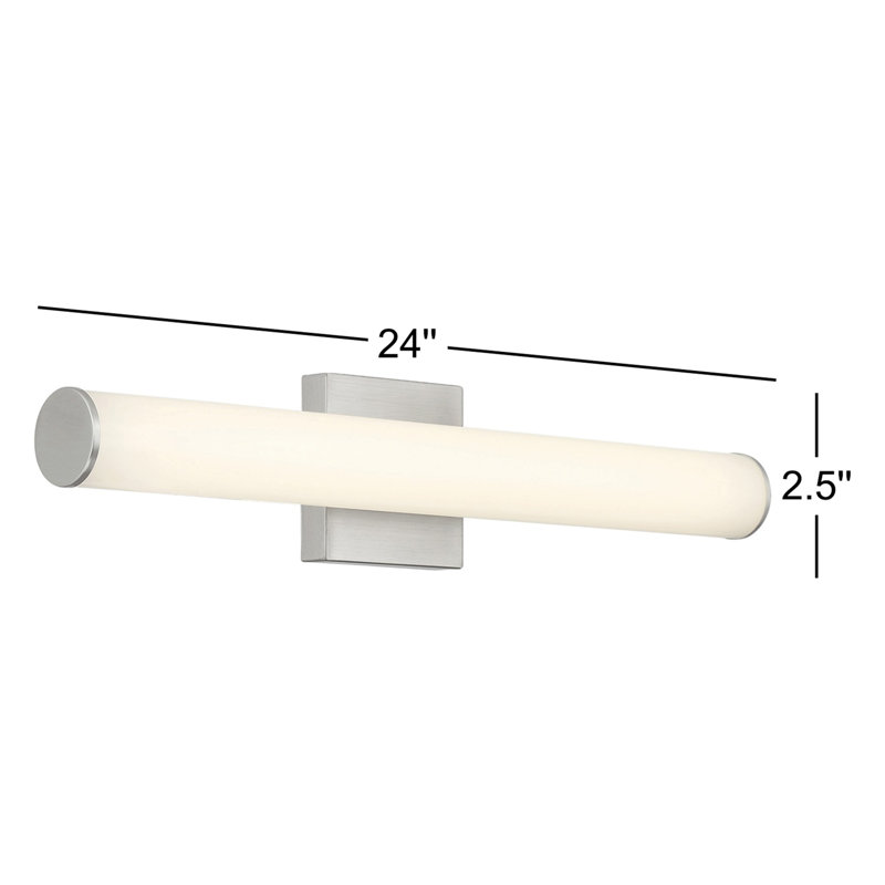 Éclairage pour meuble-lavabo rond 27W Stepridge, Chrome chrome, H 2,5 po x l 24 po x P 2,5 po