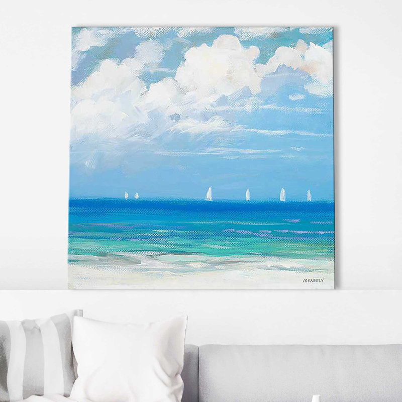 Bord de mer II par Dan Meneely - Peinture, H 36 po x l 36 po x P 1,5 po, Toile tendue