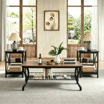 Ensemble de 3 petites tables basses Alonso