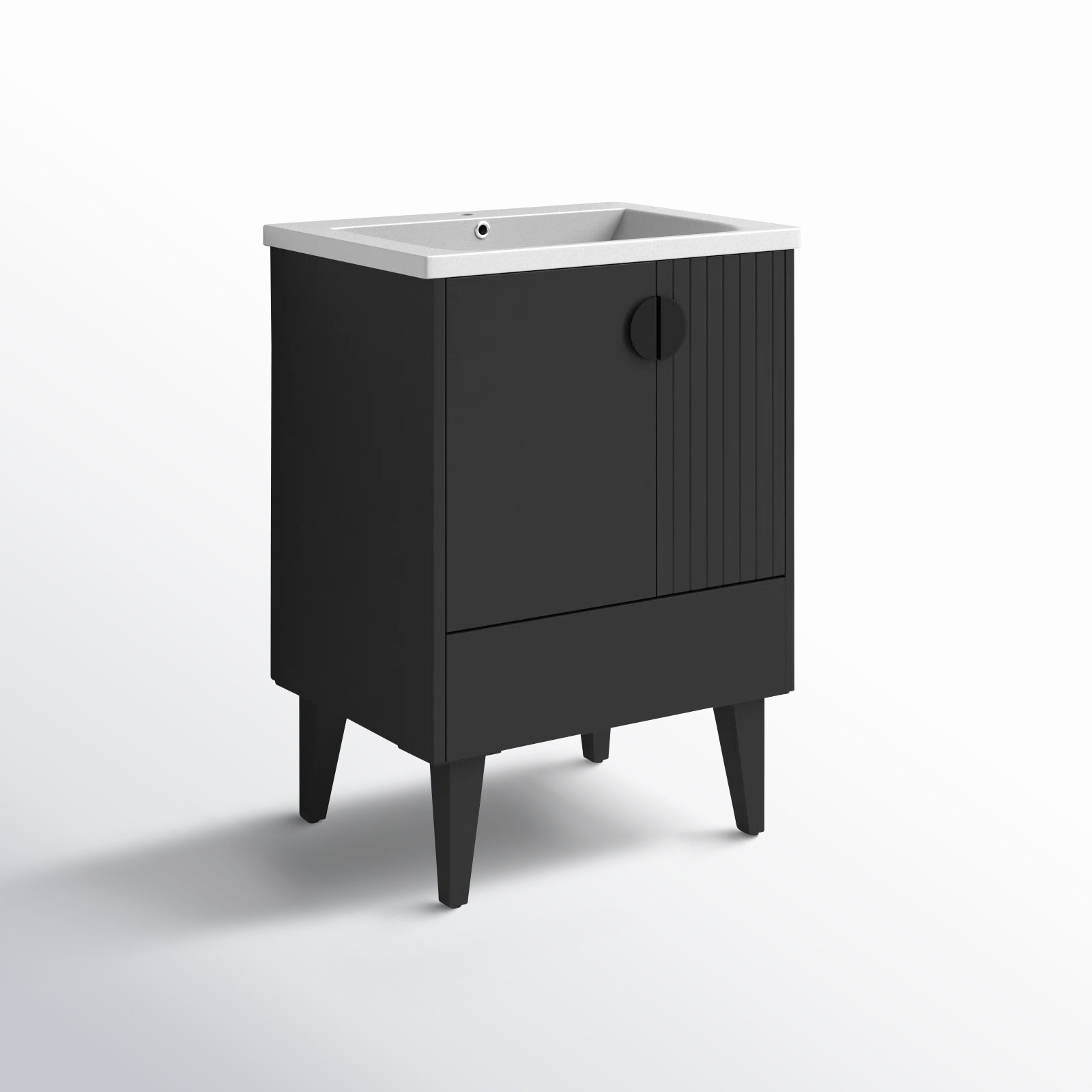 Saimah 24'' Single Bathroom Vanity, Black, Black