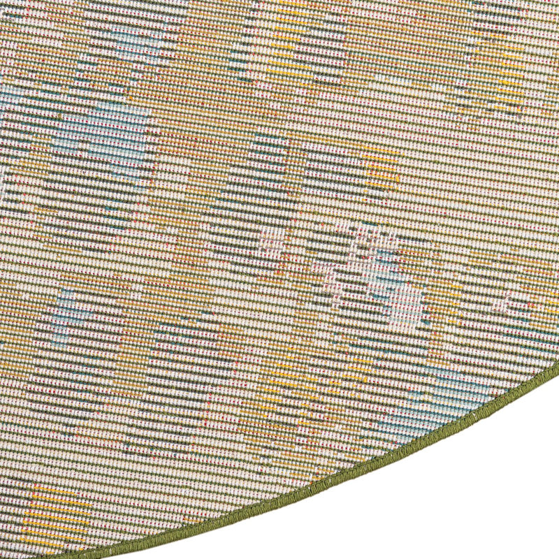 Auyeung Washable Abstract Indoor Rug, Round 6'1"