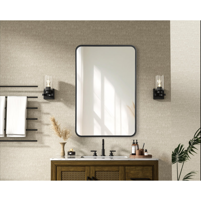 Erath Contour Metal Mirror, 36" x 24", Black