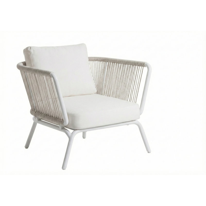 Yland Outdoor Lounge Chair, White, White
